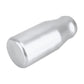 Silver gear shift knob, angled view of smooth cylindrical body