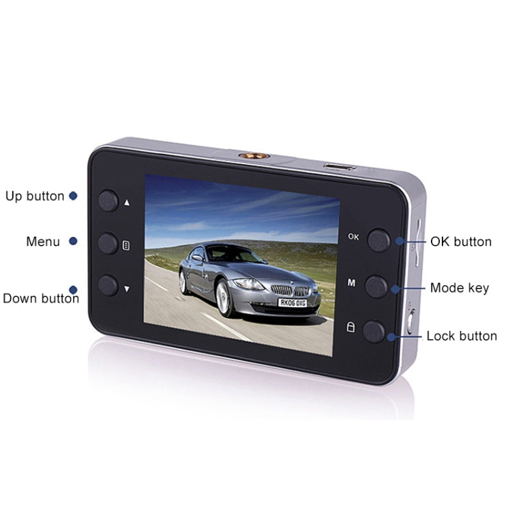 Car dash cam DVR front with button controls and 3.5-inch display