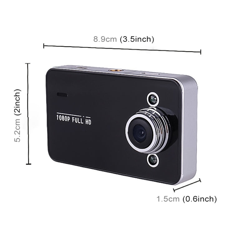 Compact car dash cam DVR with front lens and 3.5-inch screen
