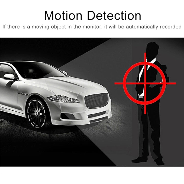 Car dash cam DVR with motion detection target indicator for recording