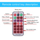 Handheld remote control with mode, mute, volume, and playback buttons