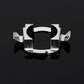 Chrome metal bulb retainer clip with U-shaped frame and four side tabs