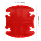Car door handle protection sticker, red oval shape, 8.5 cm