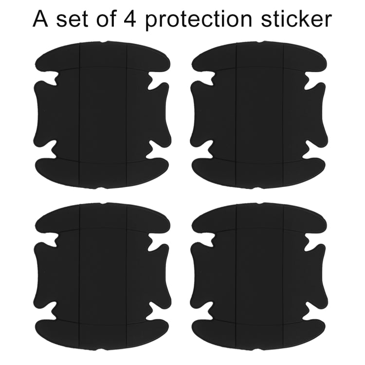 Car door handle protection sticker set, black, 4-piece layout