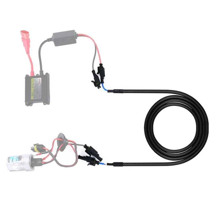 HID xenon ballast extension cable harness set with control module and 100cm loop