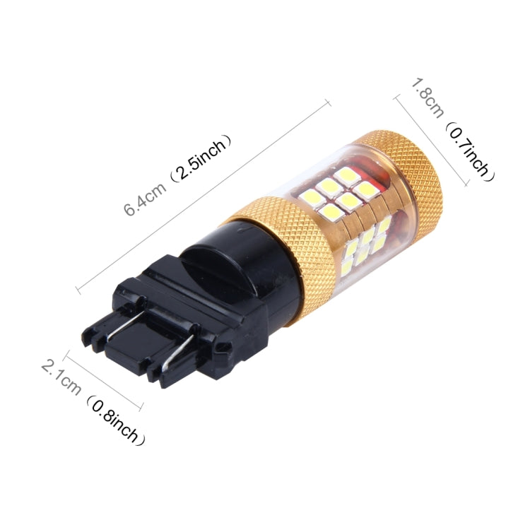 3157 LED car brake/turn bulb, gold bezel, black socket plug, compact SMD array