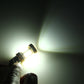 Bright white LED glow from 3157 bulb, gold bezel, black plug base