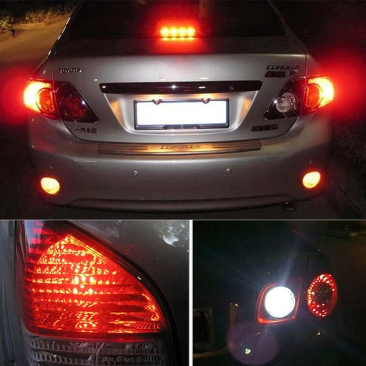 LED rear brake and turn lights on car, red illumination with bright white LED