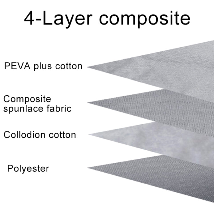 4-layer composite windshield snow cover with PEVA plus cotton, spunlace, polyester