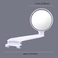 White wide-angle auxiliary side mirror with mounting arm, size shown