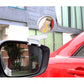 Auxiliary blind spot mirror with white housing mounted on car side mirror