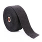 Black exhaust heat shield wrap roll on white background with wrapped fabric end