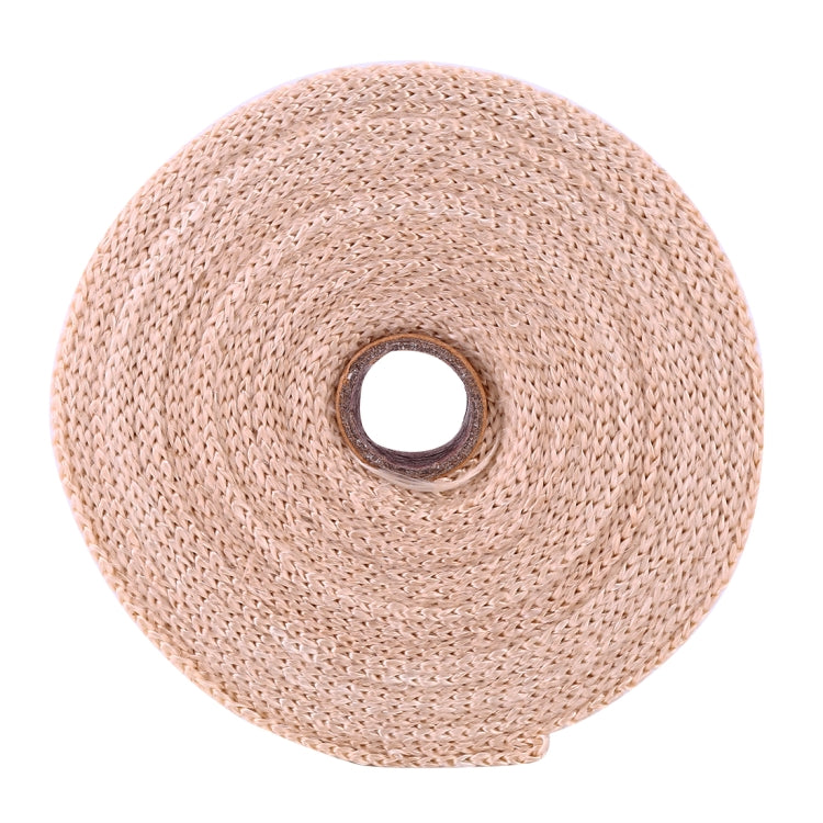 Beige cotton exhaust heat wrap roll with circular center hole