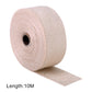 Beige exhaust heat wrap roll with loose strip end and circular center hole