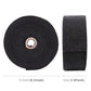 Black exhaust wrap roll with matching strap width; roll and strip shown with dimensions