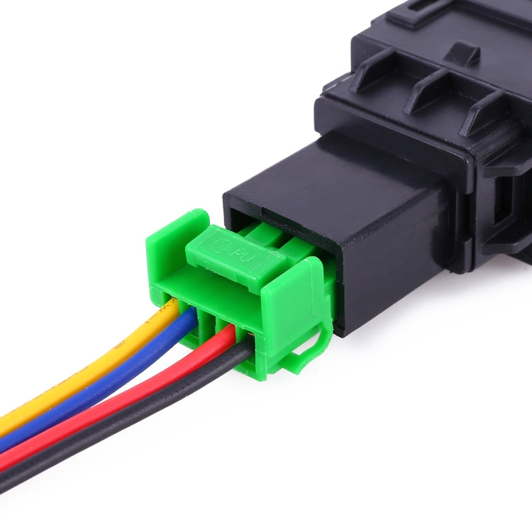5-pin fog light switch connector with green latch and multicolor wires
