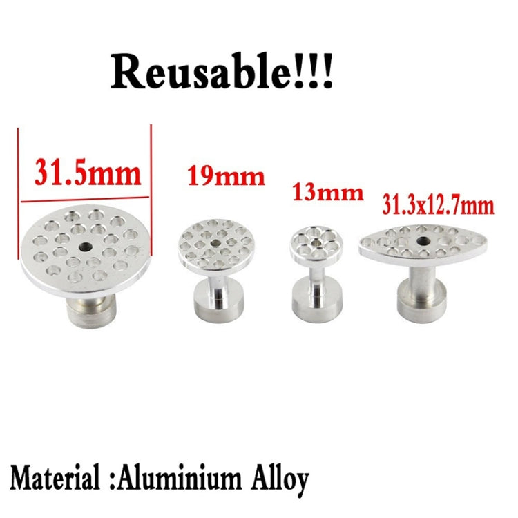 Reusable aluminum alloy glue tabs with measurement size options