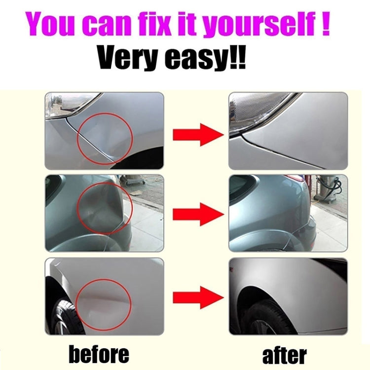 Self-fix car dent repair kit before-and-after photo collage