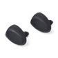 Pair of black windshield washer jet nozzles, angled view with plastic outlets