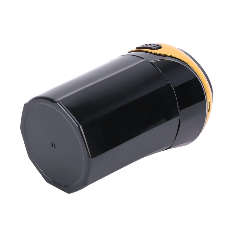 Gold-trim black cylindrical car ashtray lighter with top switch cover