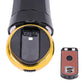 Black and gold-ring car ashtray lighter base with control panel and key fob