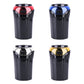 Four-color car ashtray lighter set: red, blue, silver, and gold finishes