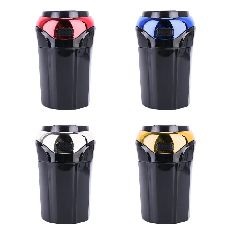 Four-color car ashtray lighter set: red, blue, silver, and gold finishes