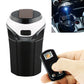 White car 2-in-1 detachable lighter and ashtray bin with flip cover and hand holding