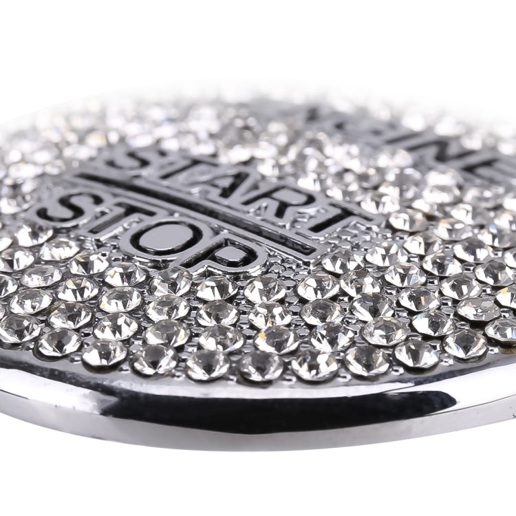 Close-up of silver rhinestone mosaic with embossed start/stop lettering on cover