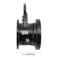 Black quick release hub adapter, side view showing cylindrical housing and mounting flange.