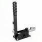 Black hydraulic drift handbrake with tall lever and base plate, master cylinder attached