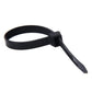 Black nylon cable tie with loop head and pointed locking tip