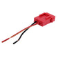 Red fuse holder connector with black and yellow/red wire leads and terminal pins