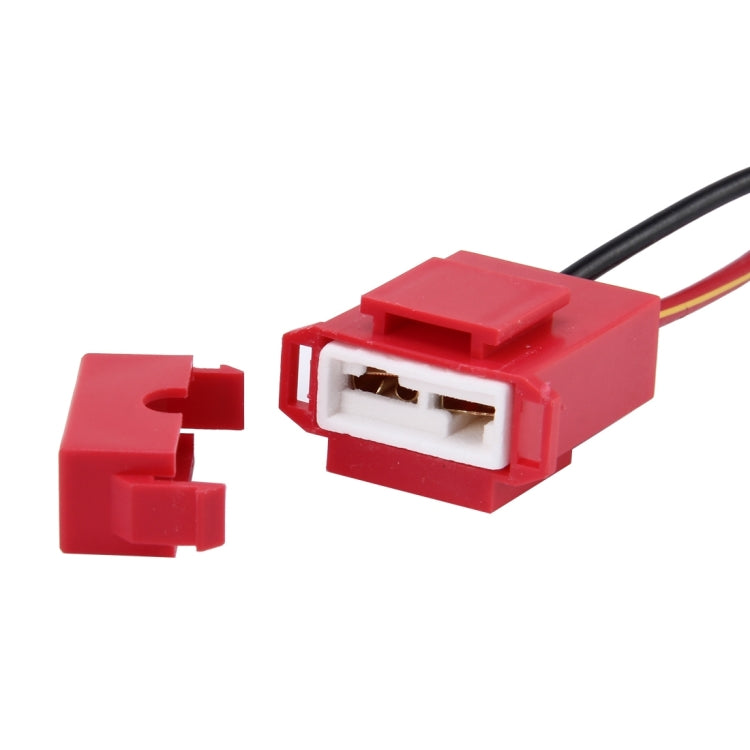 Red fuse holder connector with white inner socket, plus matching red protective cover