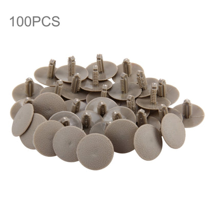 Set of 100 gray plastic interior panel clips with screw posts