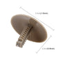Gray plastic panel clip, about 2.2 x 2.4 cm, round head with screw stem