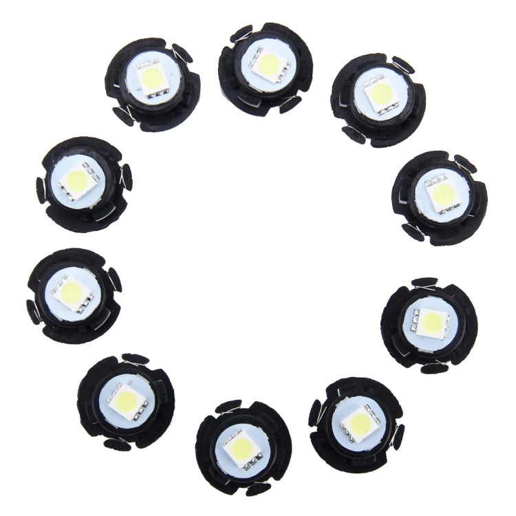 Set of 10 black wedge LED indicator bulbs with bright white LED lenses
