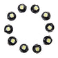 10-pack T3 0.5W LED bulbs with visible white LED chips on black bases