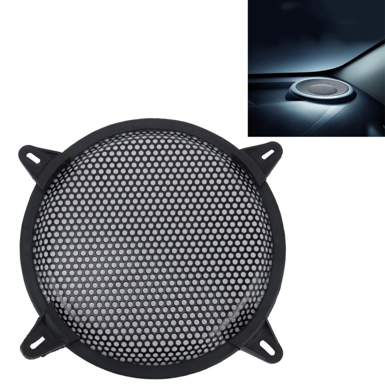 8 inch car subwoofer mesh grille cover, round black with mounting tabs