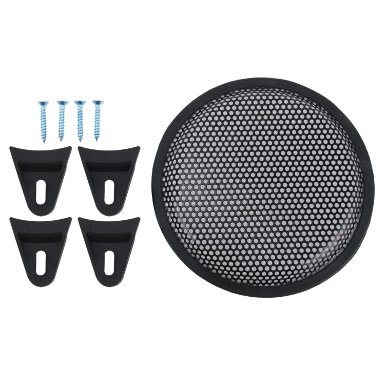 Subwoofer mesh grille cover kit: black grille, mounting clips and screws