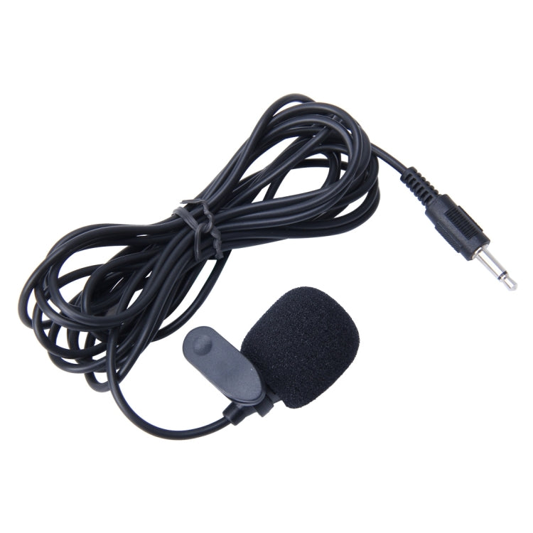 Wired external clip-on microphone with foam windscreen and 3.5mm connector cable