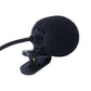 Clip-on wired microphone with round foam windscreen and short mounting bracket
