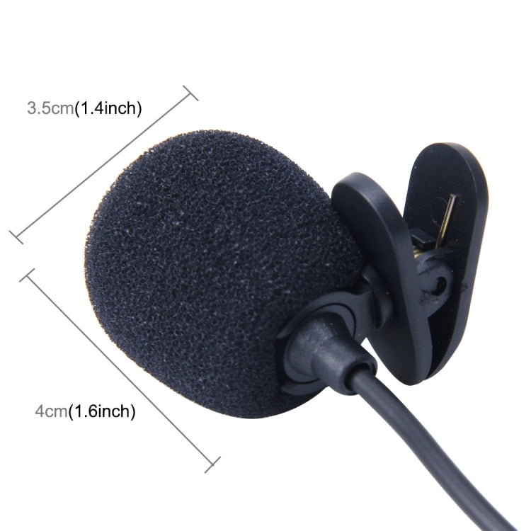 Clip-on microphone with 3.5 cm foam head and 4 cm clamp size