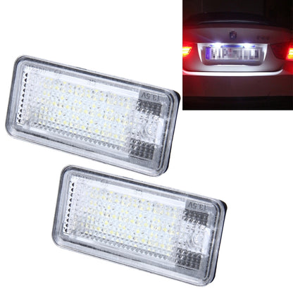 Pair of rectangular LED license plate lights with clear lens and SMD diodes