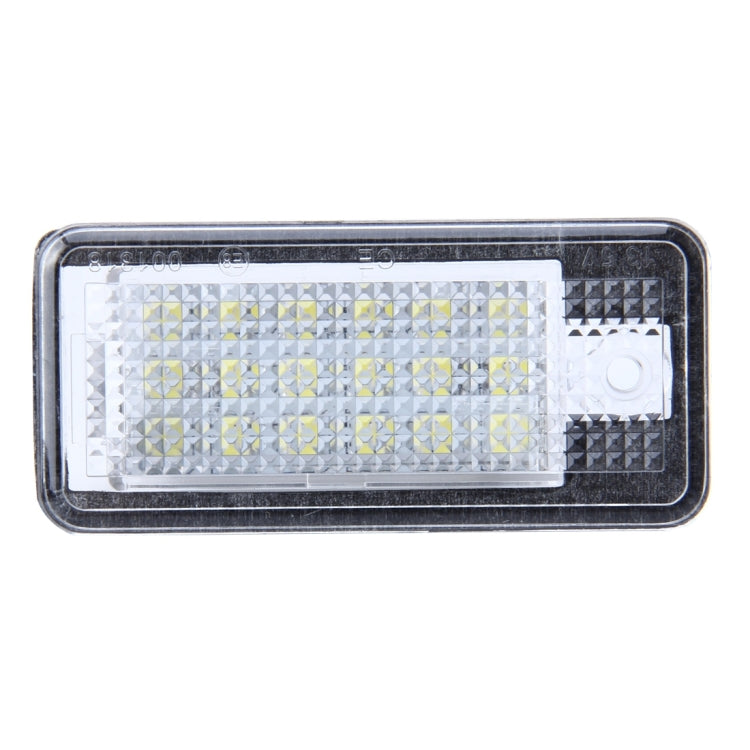 Rectangular LED license plate light with clear cover showing SMD LED matrix