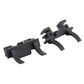 Pair of black headlight bulb adapter retainers with snap-fit bracket tabs