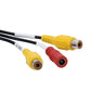 AV connection cables with yellow and red RCA plugs, black power lead