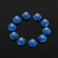 Blue T4.7 wedge LED bulbs (10-pack), circular top lenses on blue mounting bases
