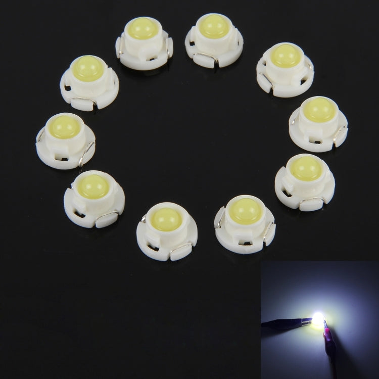 White T4.7 wedge LED bulbs (10-pack) with clear lenses in white bases