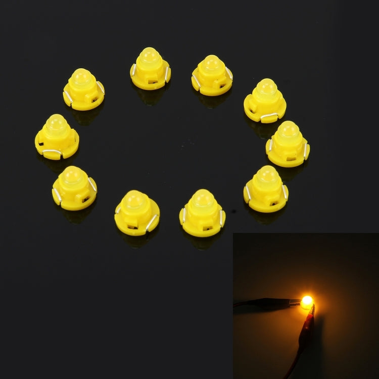 Set of 10 T4.7 wedge LED instrument panel bulbs with yellow light